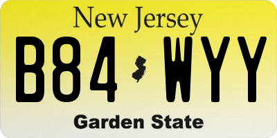 NJ license plate B84WYY