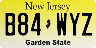 NJ license plate B84WYZ