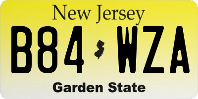 NJ license plate B84WZA