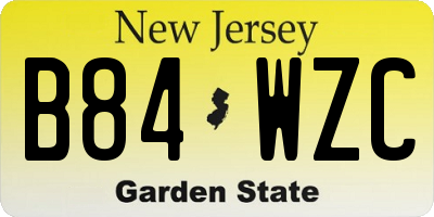 NJ license plate B84WZC