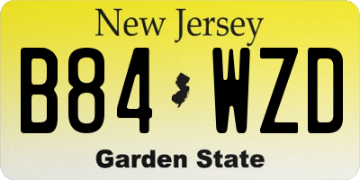 NJ license plate B84WZD