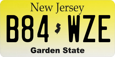 NJ license plate B84WZE