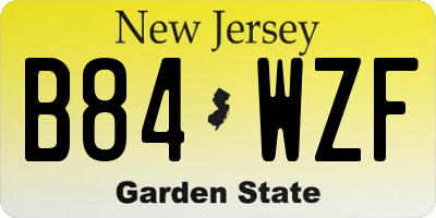 NJ license plate B84WZF