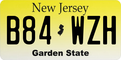 NJ license plate B84WZH