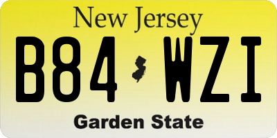 NJ license plate B84WZI