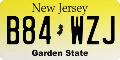 NJ license plate B84WZJ