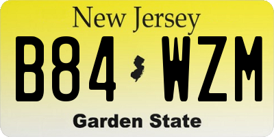 NJ license plate B84WZM