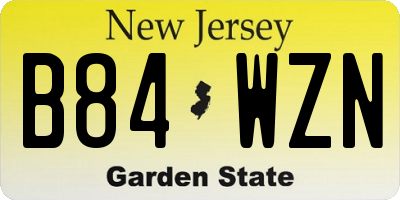 NJ license plate B84WZN