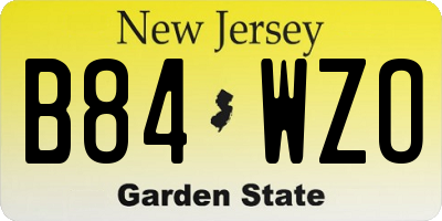 NJ license plate B84WZO