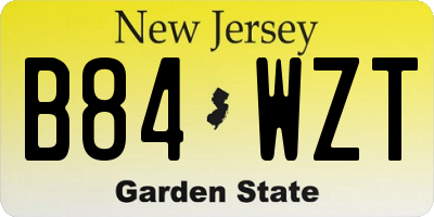 NJ license plate B84WZT