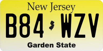 NJ license plate B84WZV