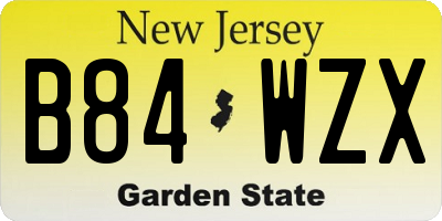 NJ license plate B84WZX