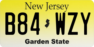 NJ license plate B84WZY