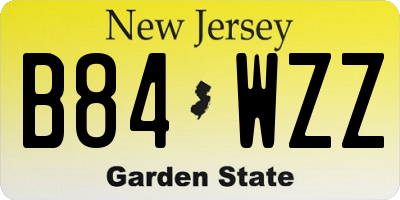 NJ license plate B84WZZ