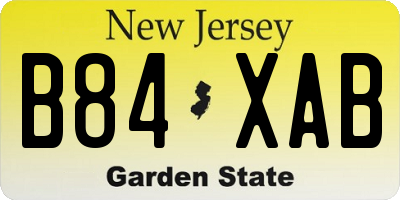 NJ license plate B84XAB