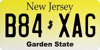 NJ license plate B84XAG