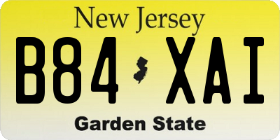 NJ license plate B84XAI