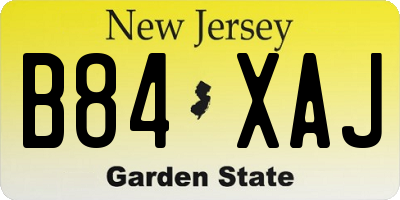 NJ license plate B84XAJ