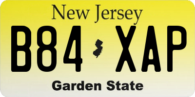 NJ license plate B84XAP