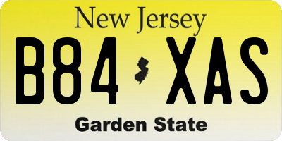 NJ license plate B84XAS