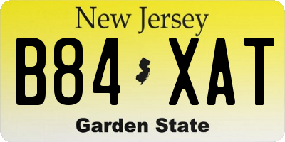 NJ license plate B84XAT