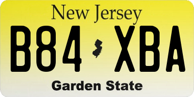 NJ license plate B84XBA
