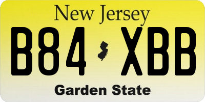 NJ license plate B84XBB