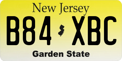 NJ license plate B84XBC