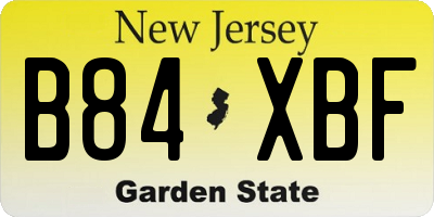 NJ license plate B84XBF