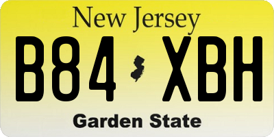 NJ license plate B84XBH