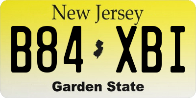NJ license plate B84XBI