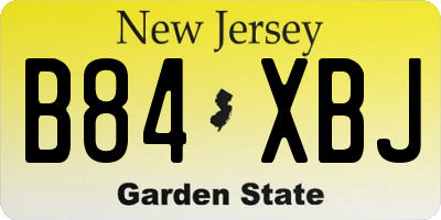NJ license plate B84XBJ