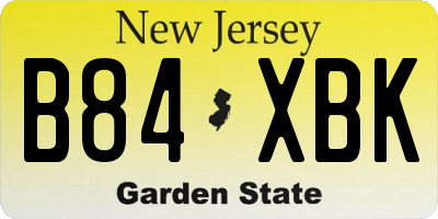 NJ license plate B84XBK