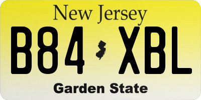 NJ license plate B84XBL