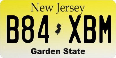 NJ license plate B84XBM