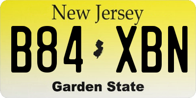 NJ license plate B84XBN