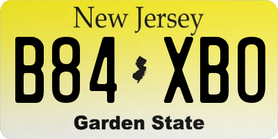NJ license plate B84XBO