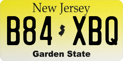 NJ license plate B84XBQ