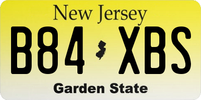 NJ license plate B84XBS