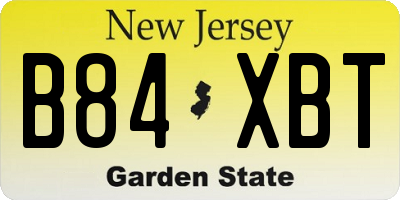 NJ license plate B84XBT