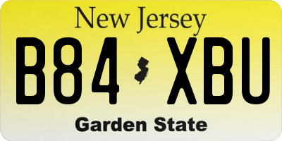 NJ license plate B84XBU