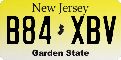 NJ license plate B84XBV