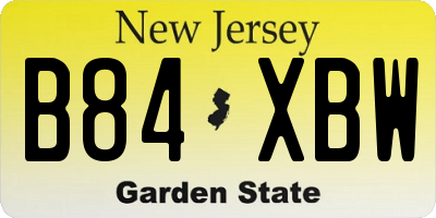 NJ license plate B84XBW