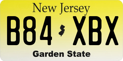 NJ license plate B84XBX