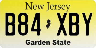 NJ license plate B84XBY