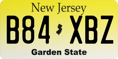 NJ license plate B84XBZ