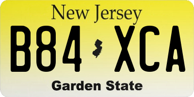 NJ license plate B84XCA