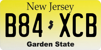 NJ license plate B84XCB