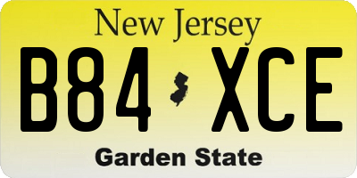 NJ license plate B84XCE