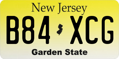 NJ license plate B84XCG
